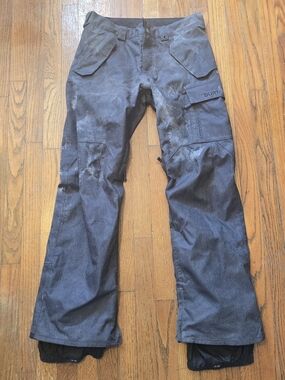 Burton Black and Blue Plaid Lined Snow Pants